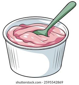 Yogurt cup icon isometric vector