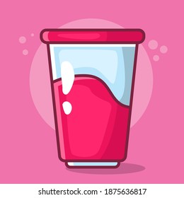 ilustración vectorial aislada de copa de yogur en estilo plano