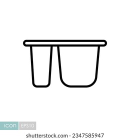 Yogurt cup, plastic container vector icon. Dairy product sign. Graph symbol for cooking web site and apps design, logo, app, UI