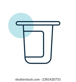 Yogurt cup, plastic container vector icon. Dairy product sign. Graph symbol for cooking web site and apps design, logo, app, UI