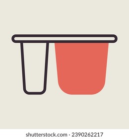 Yogurt cup, plastic container vector icon. Dairy product sign. Graph symbol for cooking web site and apps design, logo, app, UI