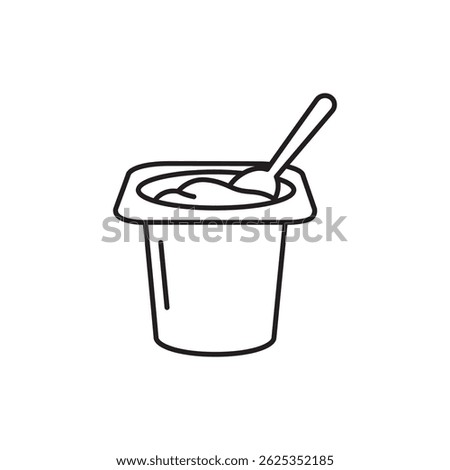 Yogurt Cup with Spoon Resting on Rim, Fresh Dairy Snack