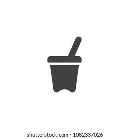 Yogurt cup vector icon. filled flat sign for mobile concept and web design. Dessert food simple solid icon. Symbol, logo illustration. Pixel perfect vector graphics