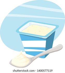 yogurt in a cup vector illustration