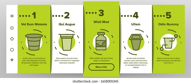 Yogurt Dairy Nutrition Onboarding Icons Set Vector. Yogurt On Spoon And In Bottle With Tube, Human Organ Intestines Illustrations