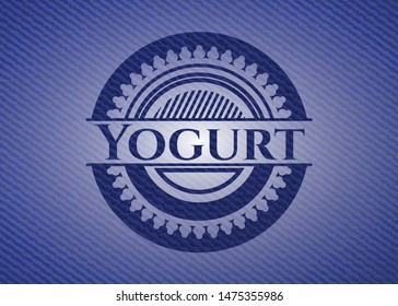 Yogurt denim background. Vector Illustration. Detailed.