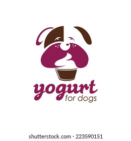 yogurt for dogs concept vector design template