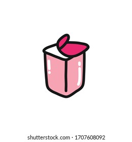 yogurt doodle icon, vector illustration