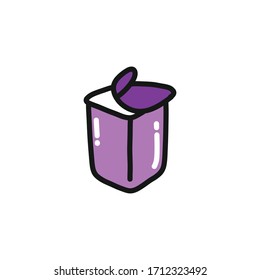 yogurt doodle icon, vector illustration