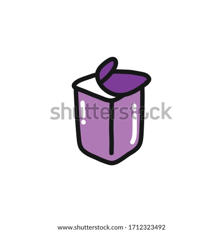 yogurt doodle icon, vector illustration