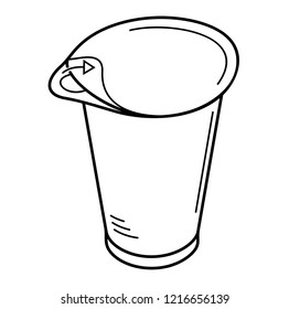 Yogurt drink. Vector flat outline icon illustration isolated on white background.