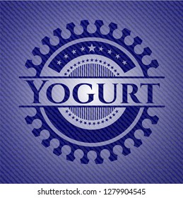 Yogurt emblem with jean texture