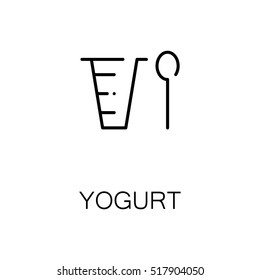 Yogurt flat icon. Single high quality outline symbol of milk food for web design or mobile app. Thin line signs of yogurt for design logo, visit card, etc. 