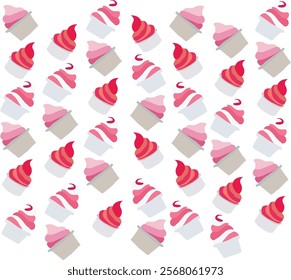 yogurt food set pattern vector illustration. Good for banner, poster, greeting card, party card, invitation, template, advertising, campaign, and social media.