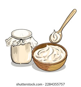 yogurt homemade healthy food vector isolated 