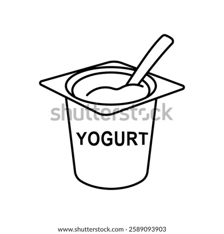 yogurt icon cup with spoon vector design illustration