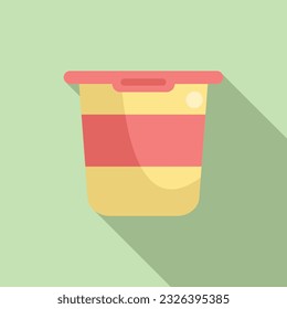 Yogurt icon flat vector. Food protein. Fat vitamin