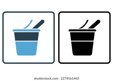 Yogurt icon illustration. icon related to cooking spices. Solid icon style. Simple vector design editable