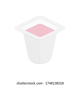 Icono de yogur. Isométrica ilustración del yogur, icono vector.