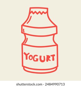 Yogurt icon in line style on white background