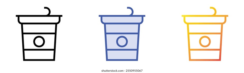 yogurt icon. Linear, Blue Fill and Gradient Style Design Isolated On White Background