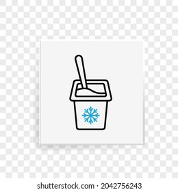 Yogurt icon on transparent background in line style on white background
