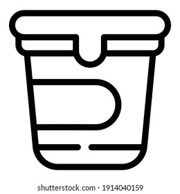 Yogurt icon. Outline yogurt vector icon for web design isolated on white background