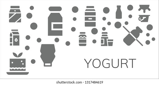 yogurt icon set. 11 filled yogurt icons.  Collection Of - Milk, Mousse, Diary product, Mayonnaise, Dairy