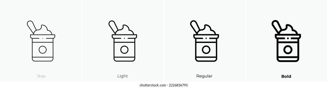 yogurt icon. Thin, Light Regular And Bold style design isolated on white background