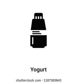 Yogurt icon vector isolated on white background, logo concept of Yogurt sign on transparent background, filled black symbol