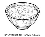 Yogurt illustration, drawing, engraving, ink, line art, vector