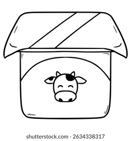 iogurte ilustração desenhado à mão vetor de contorno