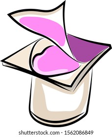 Yogur, ilustración, vector sobre fondo blanco.