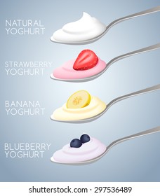 Yogurt with Ingredients : Vector Illustration