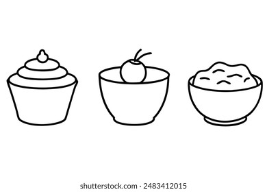 Yogurt Line Art Food Refined Artistic Stylish Design Illustrations