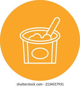 Imagen vectorial de icono de círculo de línea de yogur. También se puede usar para aplicaciones web, aplicaciones móviles y medios impresos.
