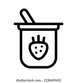 yogurt line icon illustration vector graphic