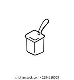 Yogurt Line Style Icon Design