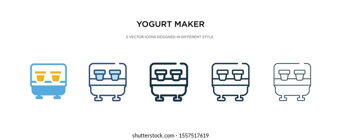 yogurt maker icon in different style vector illustration. two colored and black yogurt maker vector icons designed in filled, outline, line and stroke style can be used for web, mobile, ui