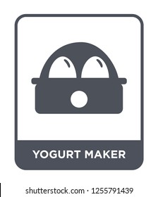 yogurt maker icon vector on white background, yogurt maker trendy filled icons from Kitchen collection, yogurt maker simple element illustration