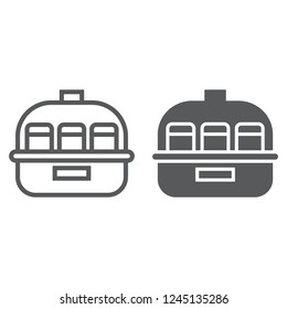Yogurt maker line and glyph icon, kitchen and electric, appliance sign, vector graphics, a linear pattern on a white background, eps 10.