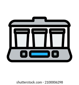 Yogurt Maker Machine Icon. Editable Bold Outline With Color Fill Design. Vector Illustration.