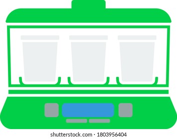 Yogurt Maker Machine Icon. Flat Color Design. Vector Illustration.