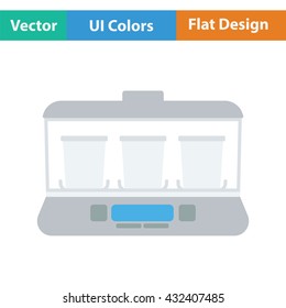 Yogurt maker machine icon. Flat design. Vector illustration.
