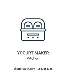 Yogurt maker outline vector icon. Thin line black yogurt maker icon, flat vector simple element illustration from editable kitchen concept isolated stroke on white background