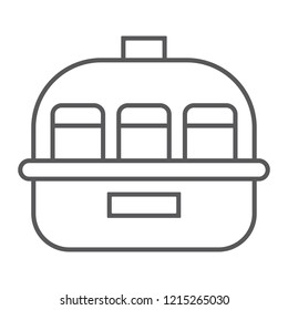 Yogurt maker thin line icon, kitchen and electric, appliance sign, vector graphics, a linear pattern on a white background, eps 10.
