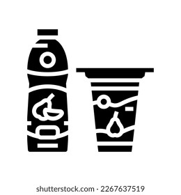 yogurt milk product dairy glyph icon vector. yogurt milk product dairy sign. isolated symbol illustration