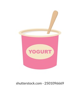 Yogurt. Natural packing yogurt vector illustration.