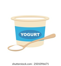 Yogur. Ilustración vectorial de yogur de embalaje natural.