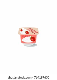Yogurt on a white background
